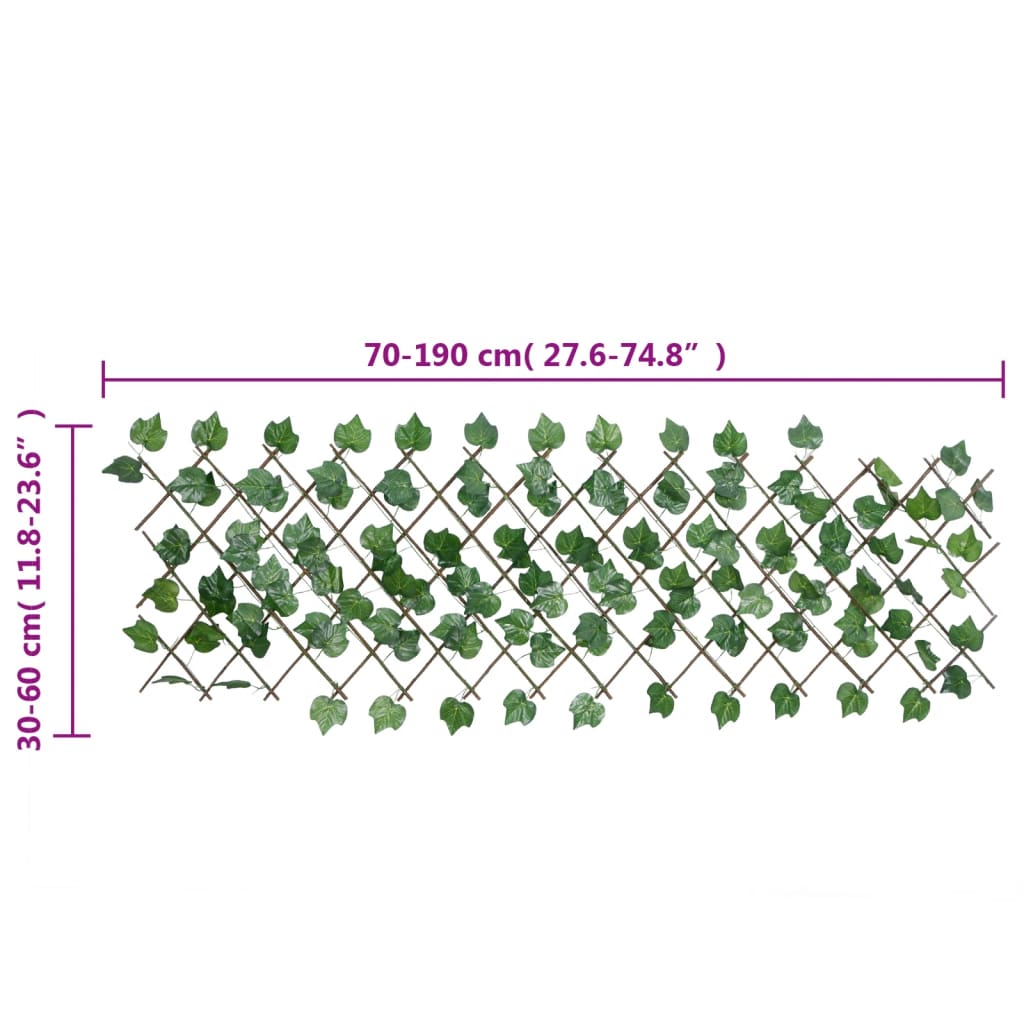 Artificial grape leaf trellis, green, 190x60cm