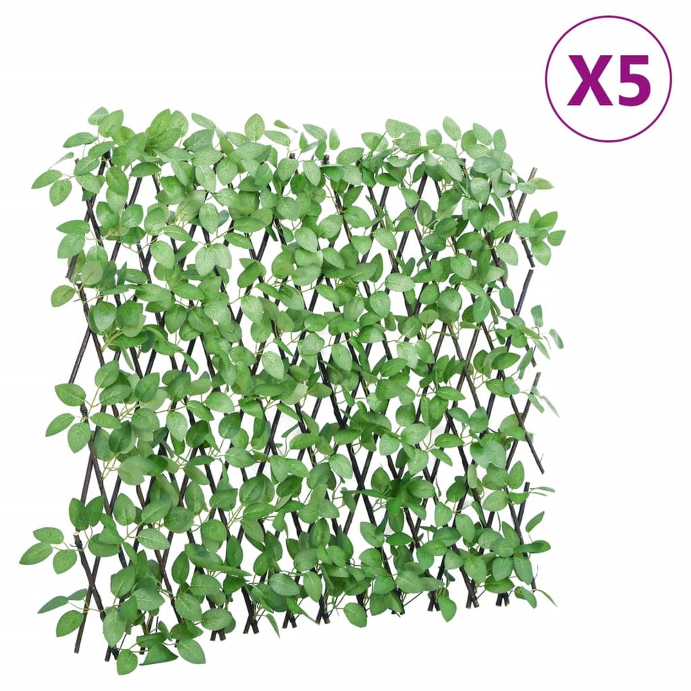 Artificial Ivy Trellises, 5 pcs, green, 180x65cm, extendable