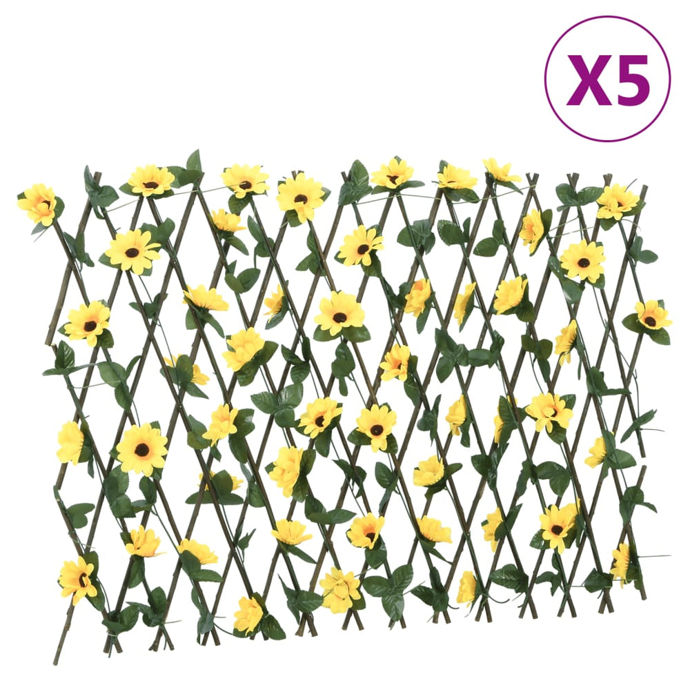 Artificial Ivy Trellises, 5 pcs., yellow, 180x60cm