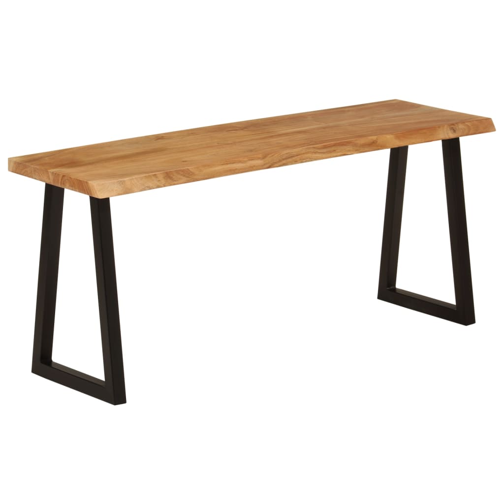 Bench with live edge, 105cm, solid acacia wood