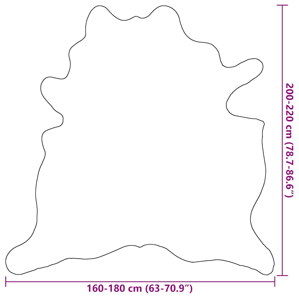 Genuine cowhide rug, black and white, 180x220cm