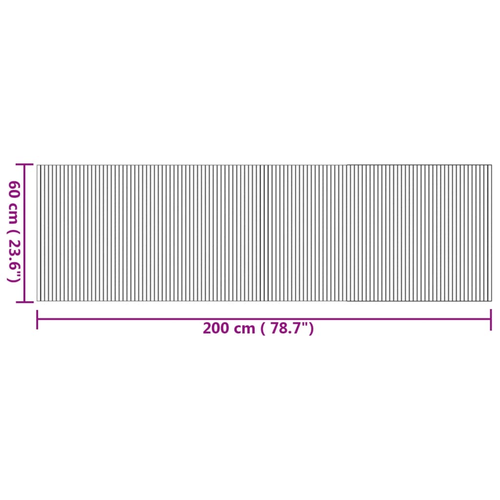 Rug, natural color, 60x200cm, bamboo, rectangular
