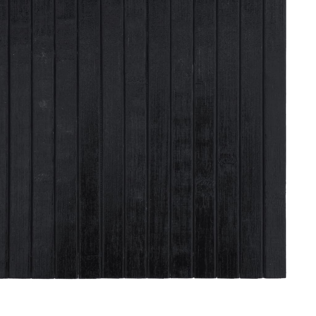 Rug, black, 60x400cm, bamboo, rectangular