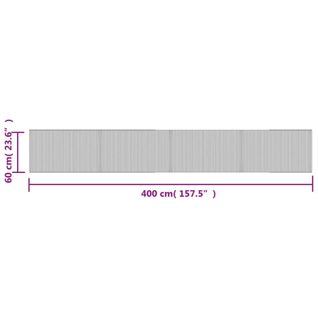 Carpet, dark brown, 60x400cm, bamboo, rectangular