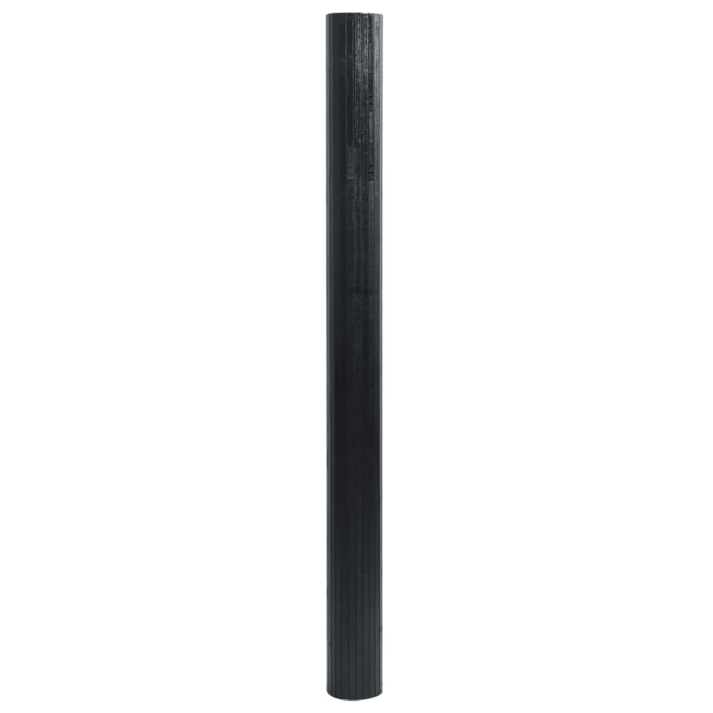 Carpet, black, 60x500cm, bamboo, rectangular