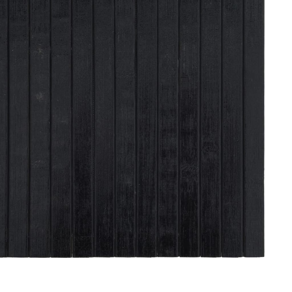 Carpet, black, 60x500cm, bamboo, rectangular