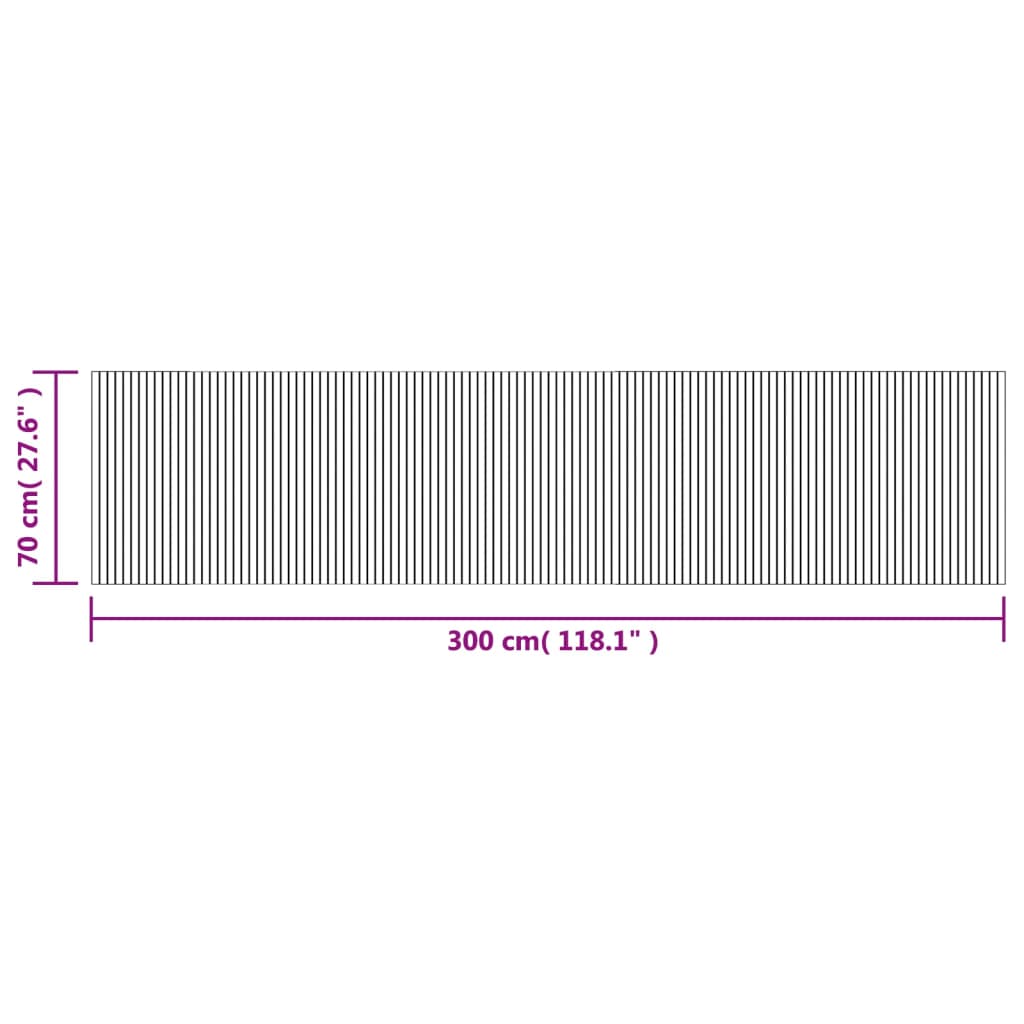 Rug, grey, 70x300cm, bamboo, rectangular