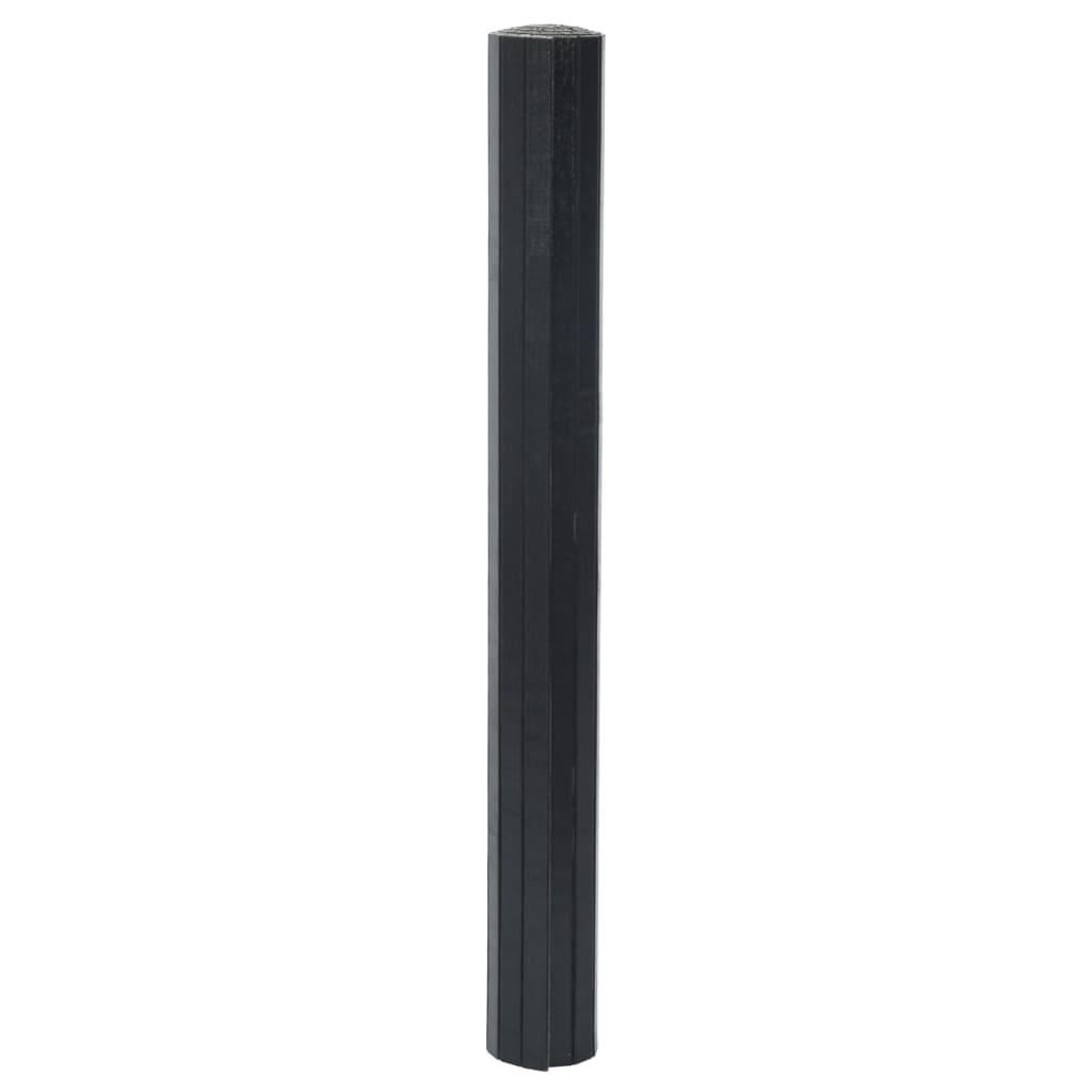 Carpet, black, 70x400cm, bamboo, rectangular