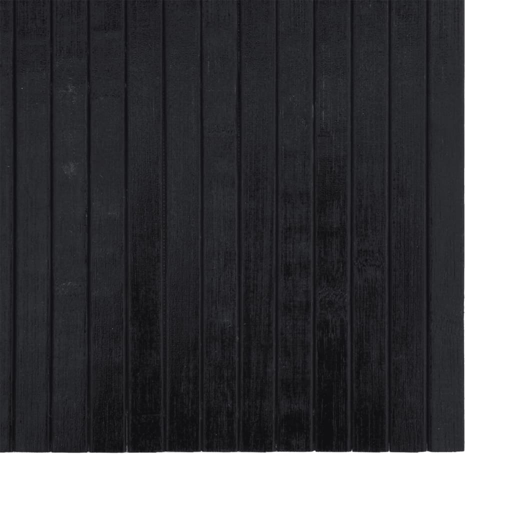 Carpet, black, 70x400cm, bamboo, rectangular