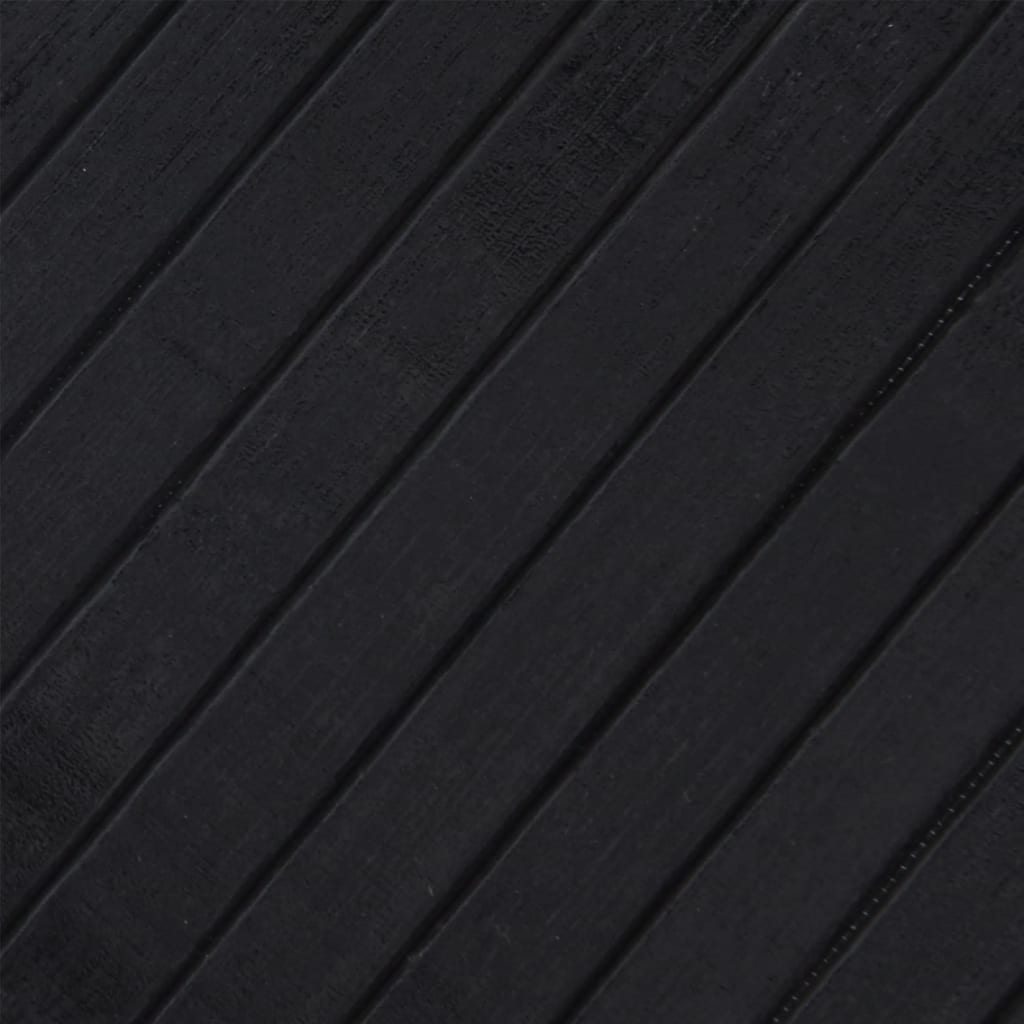 Carpet, black, 70x400cm, bamboo, rectangular
