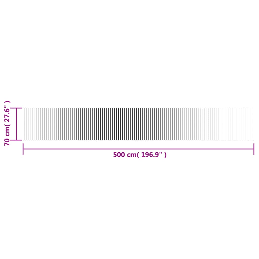 Carpet, grey, 70x500cm, bamboo, rectangular