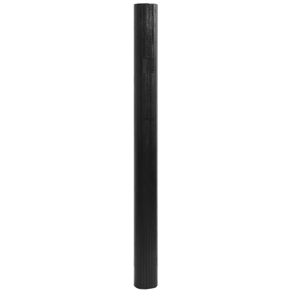 Carpet, black, 80x200cm, bamboo, rectangular