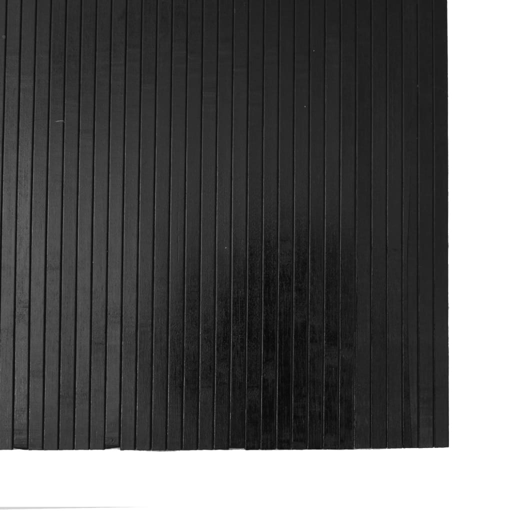 Carpet, black, 80x200cm, bamboo, rectangular