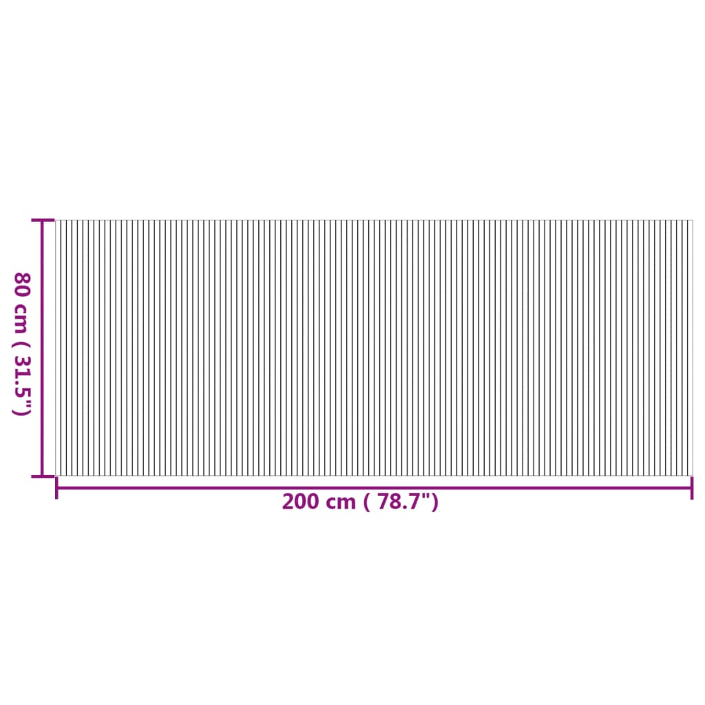 Rug, natural color, 80x200cm, bamboo, rectangular