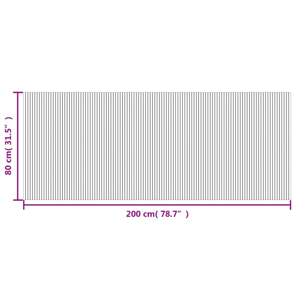 Carpet, grey, 80x200cm, bamboo, rectangular