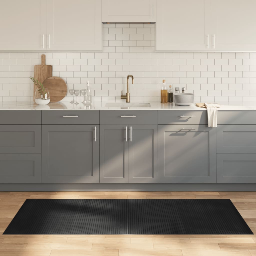 Carpet, grey, 80x200cm, bamboo, rectangular