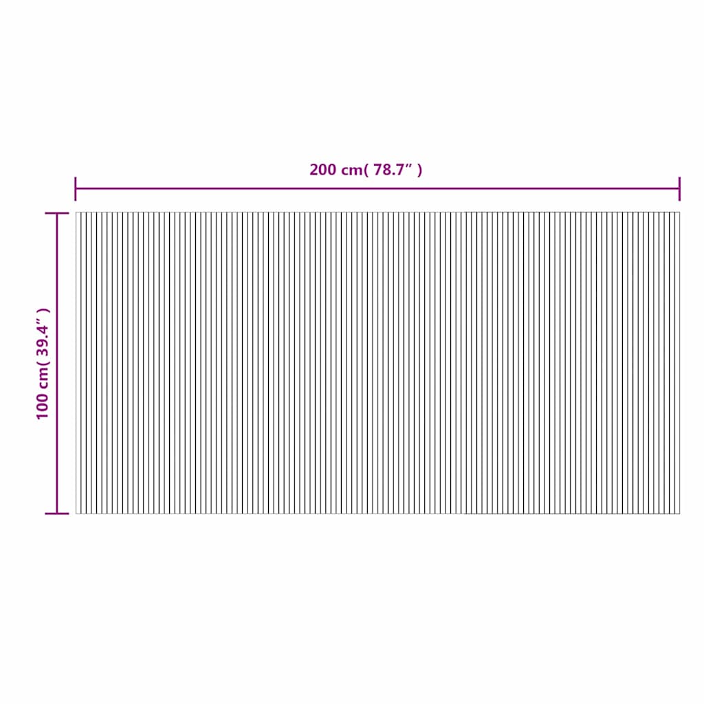 Rug, brown, 100x200cm, bamboo, rectangular