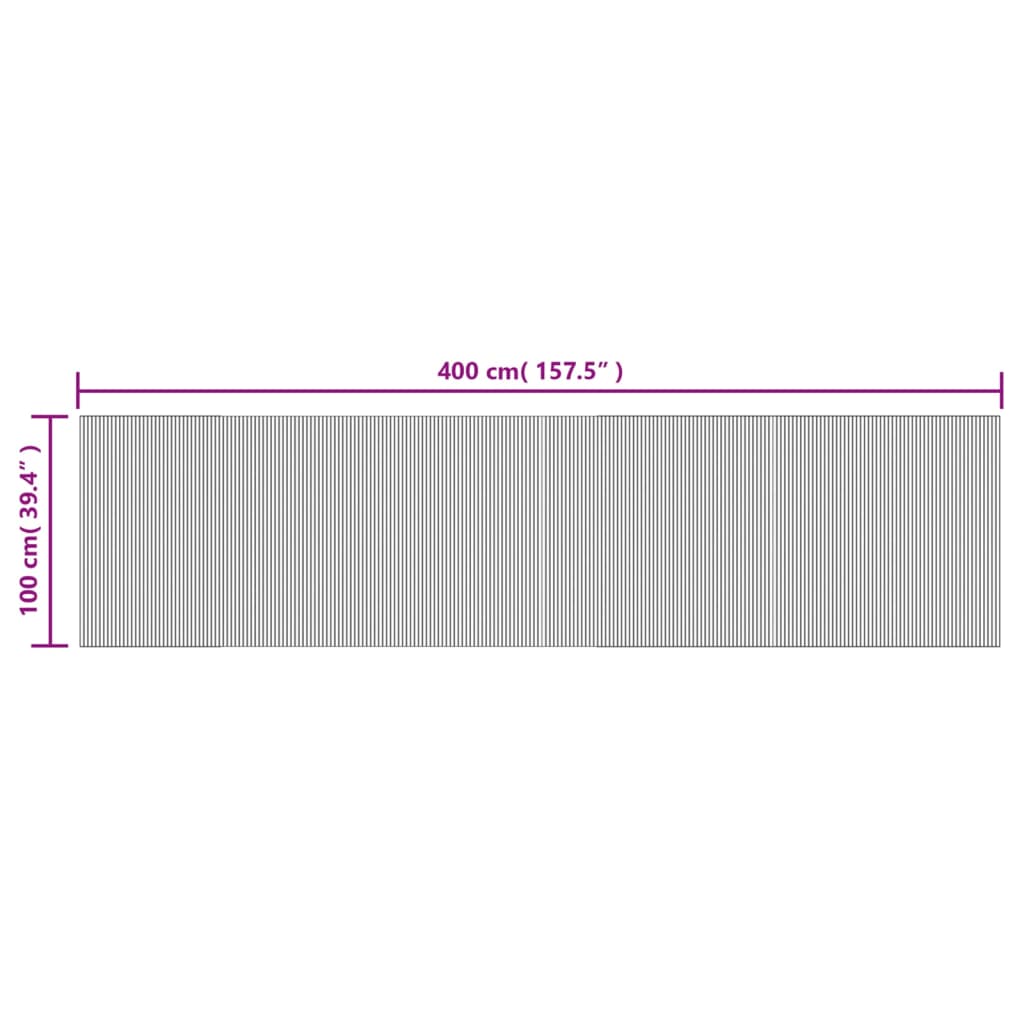 Paklājs, melns, 100x400cm, bambuss, taisnstūrveida