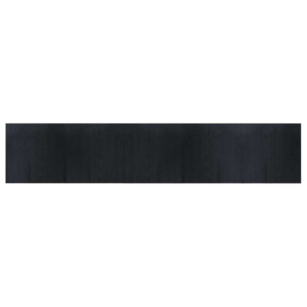 Kilimas, juodos spalvos, 100x500cm, bambukas, stačiakampis