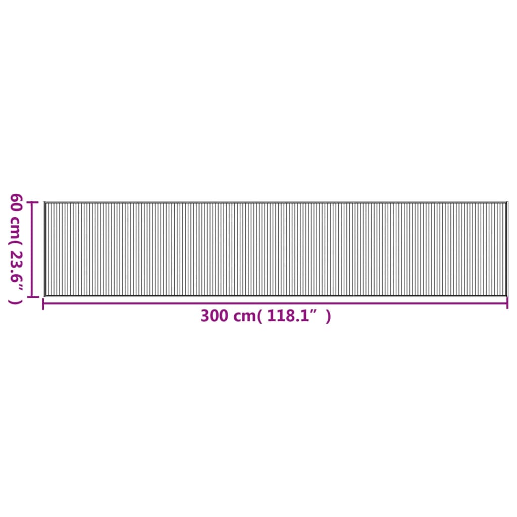 Rug, light natural, 60x300cm, bamboo, rectangular