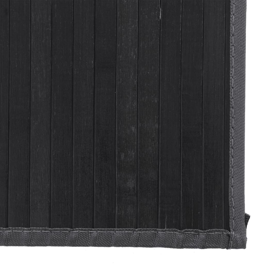 Paklājs, melns, 80x300cm, bambuss, taisnstūrveida