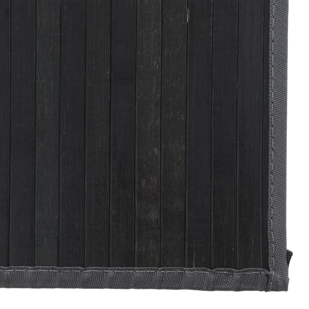 Rug, black, 80x400cm, bamboo, rectangular