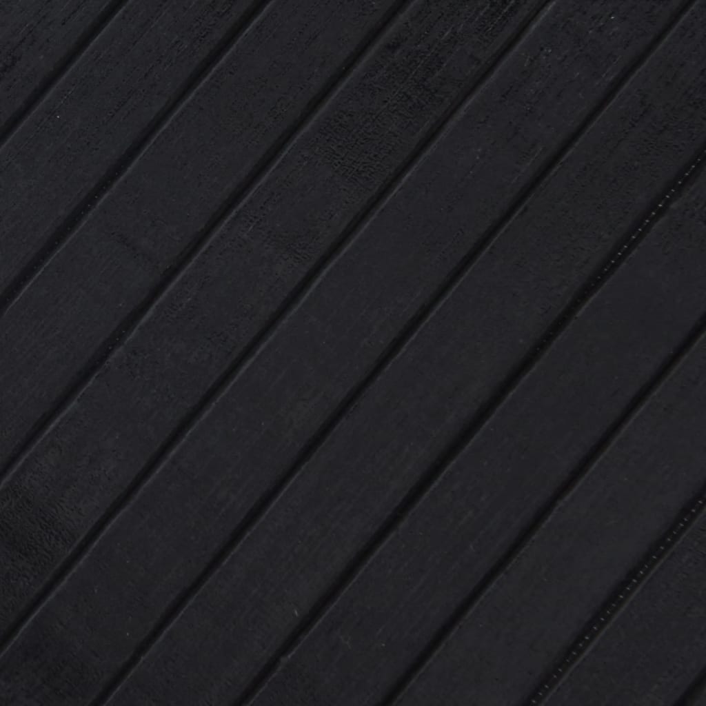 Rug, black, 80x400cm, bamboo, rectangular