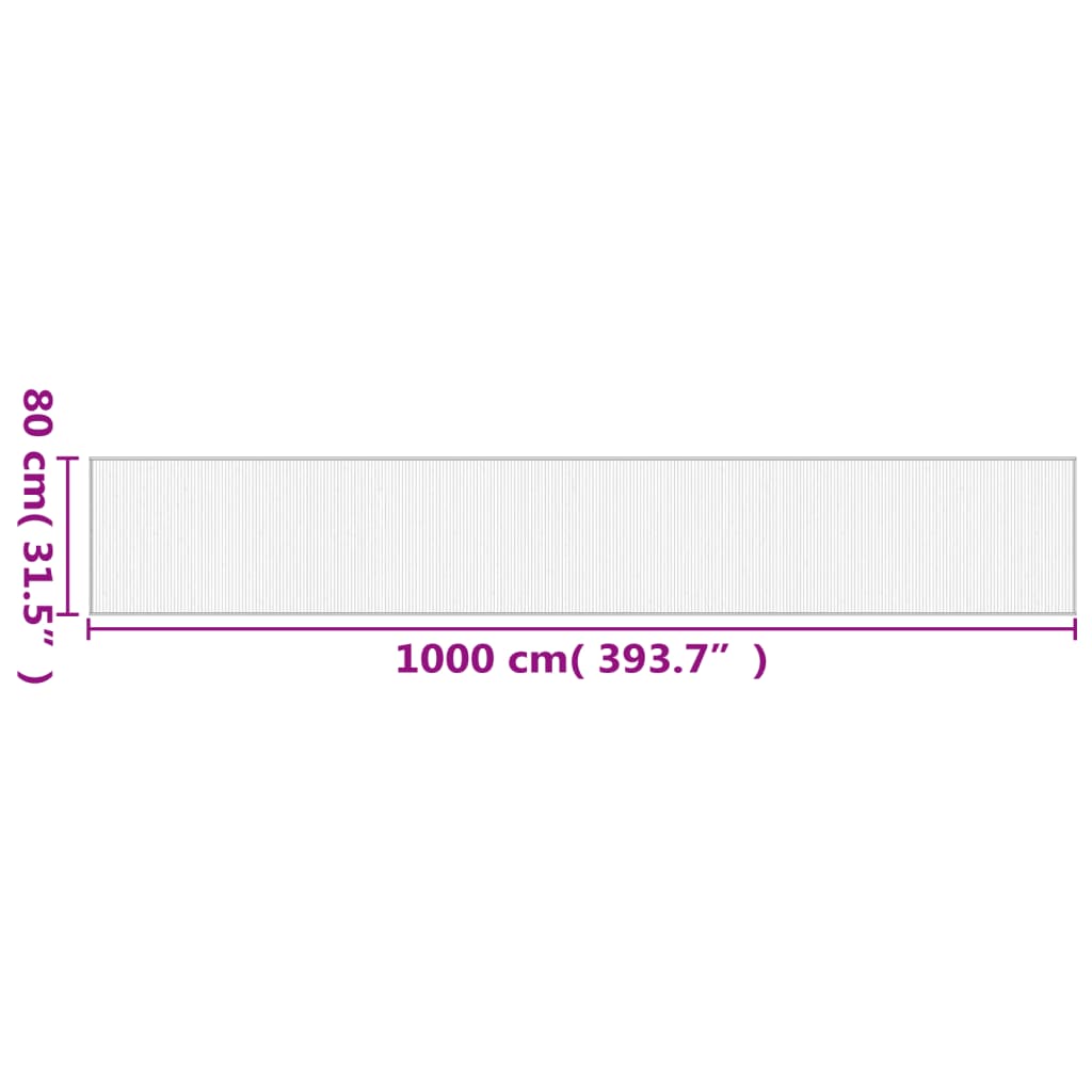 Carpet, grey, 80x1000cm, bamboo, rectangular