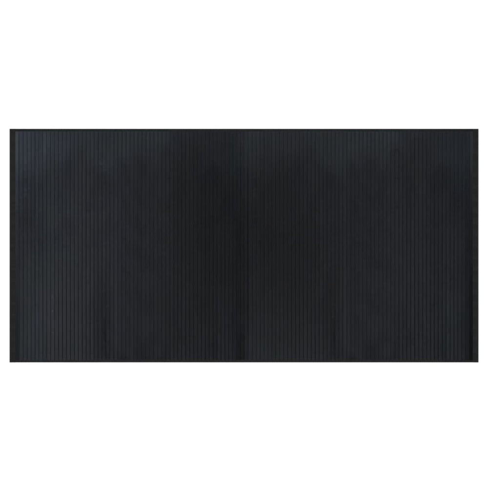 Kilimas, juodos spalvos, 100x200cm, bambukas, stačiakampis
