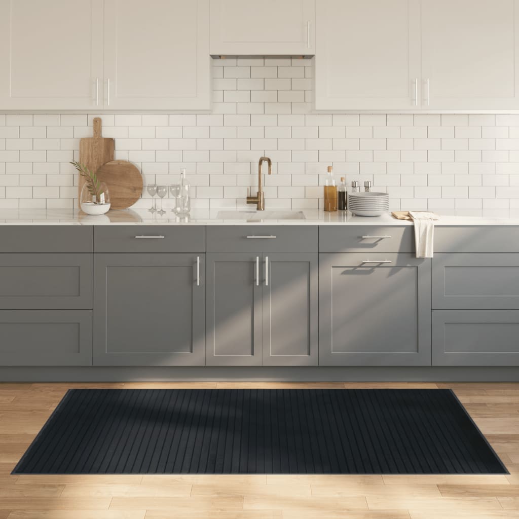 Rug, grey, 100x200cm, bamboo, rectangular