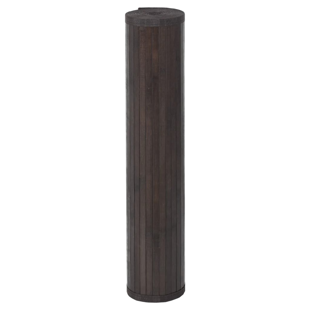Rug, dark brown, 100x200cm, bamboo, rectangular