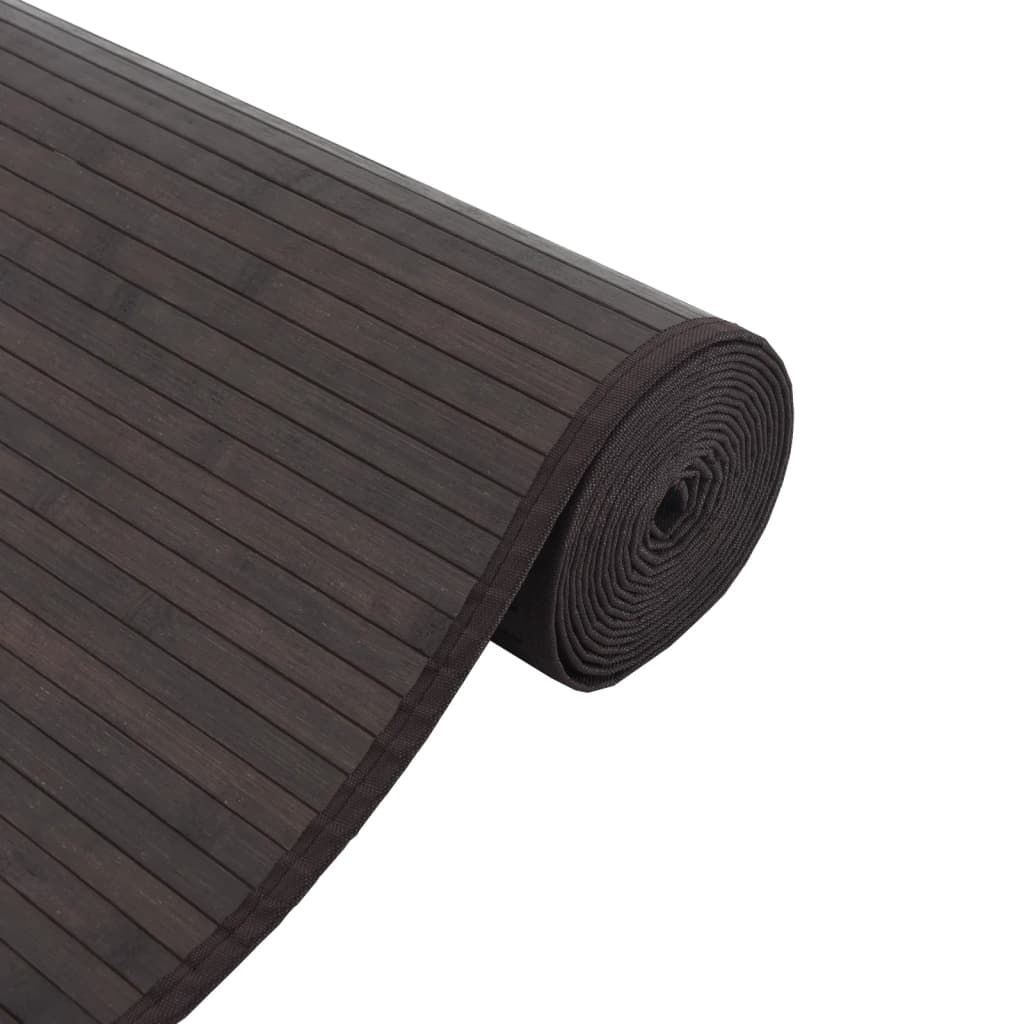 Rug, dark brown, 100x200cm, bamboo, rectangular