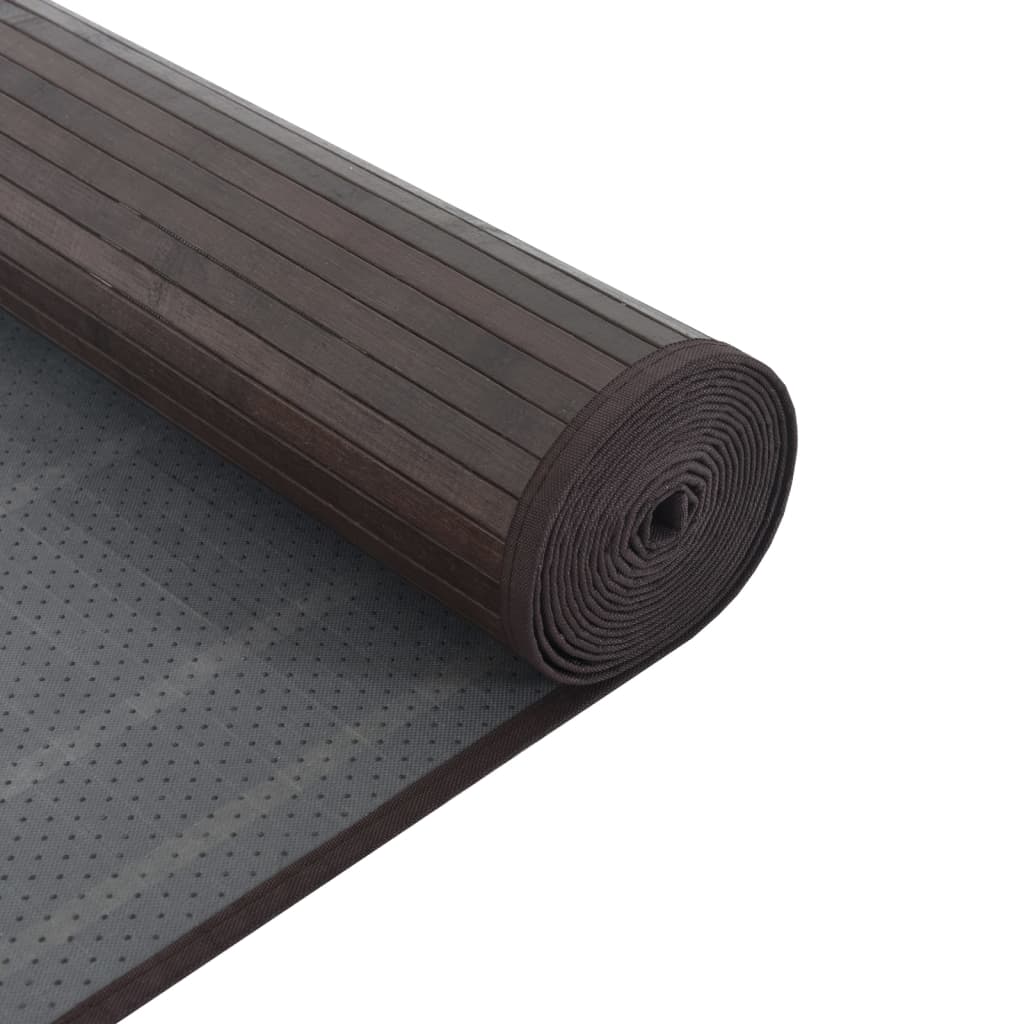 Rug, dark brown, 100x200cm, bamboo, rectangular