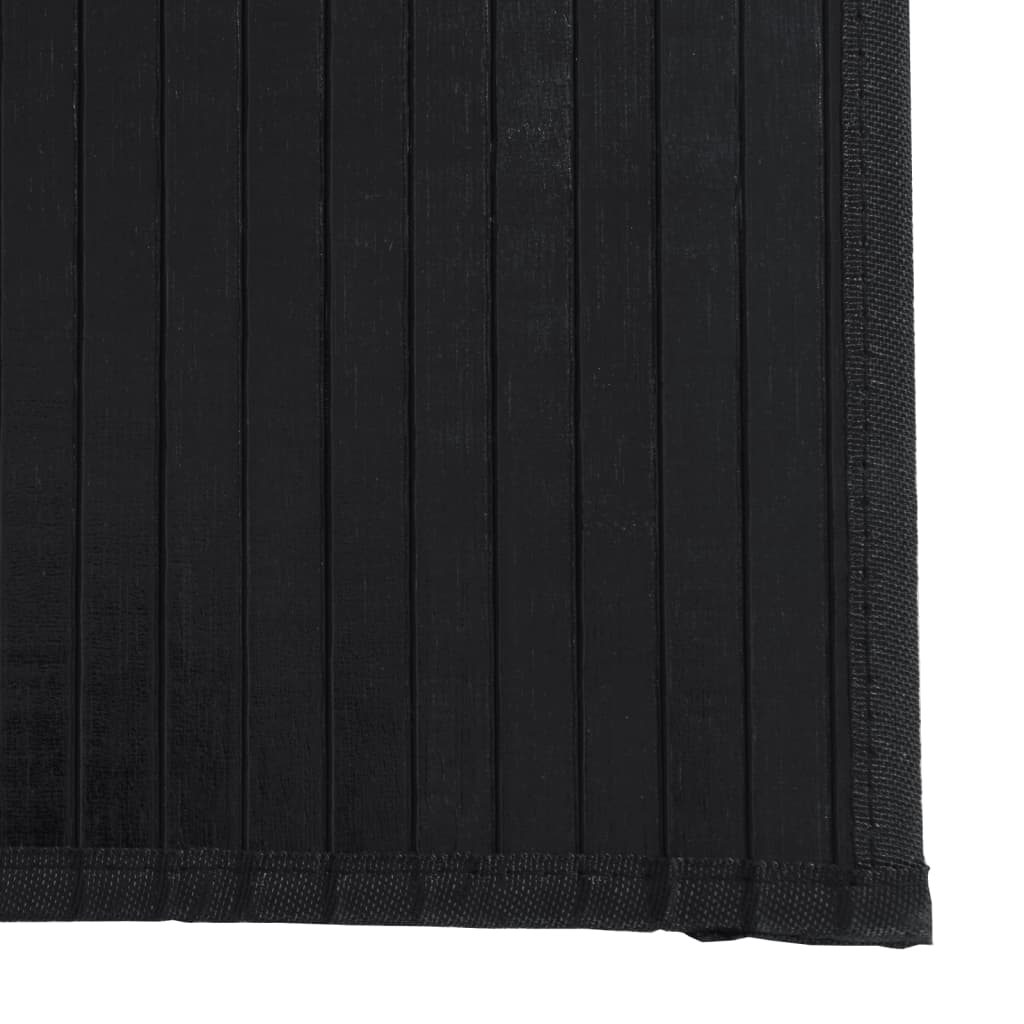 Carpet, black, 100x500cm, bamboo, rectangular