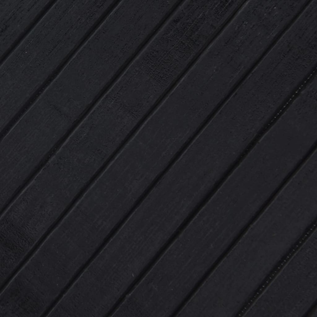 Carpet, black, 100x500cm, bamboo, rectangular