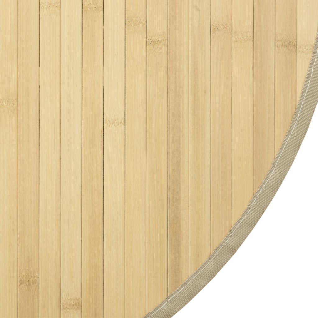 Kilimas, šviesus natūralus, 80cm, bambukas, apskritas