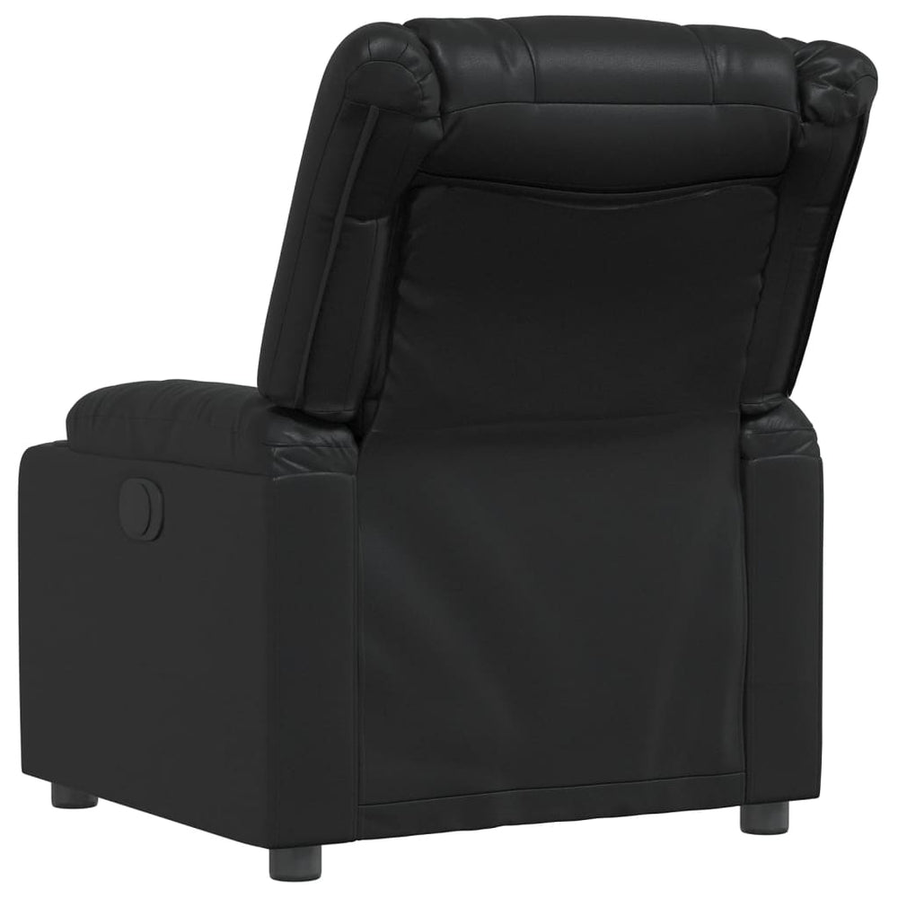 Recliner, black, faux leather