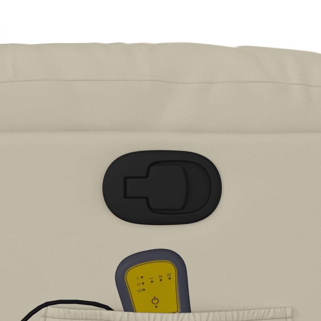 Reclining massage chair, cream, artificial leather