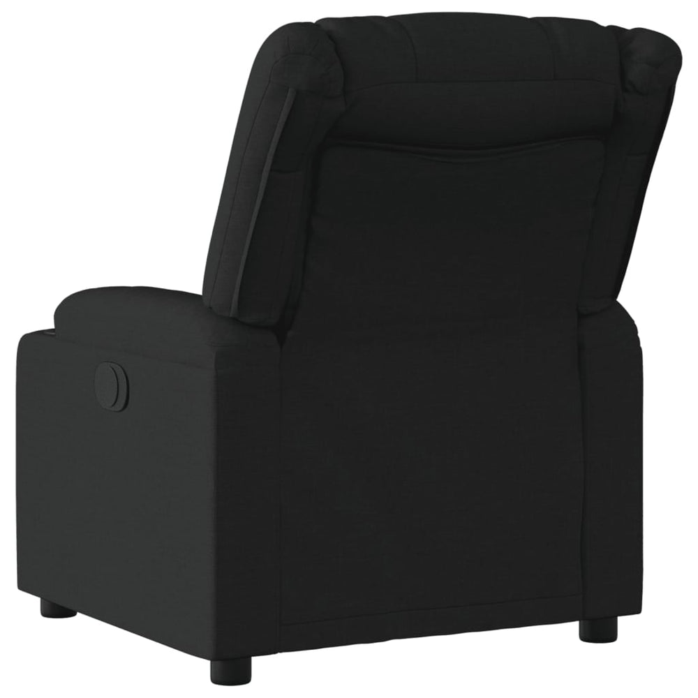 Recliner, black, fabric