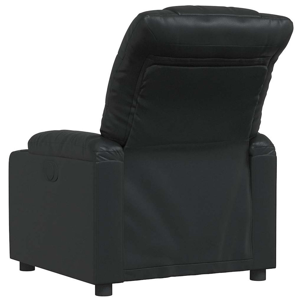 Recliner, black, faux leather