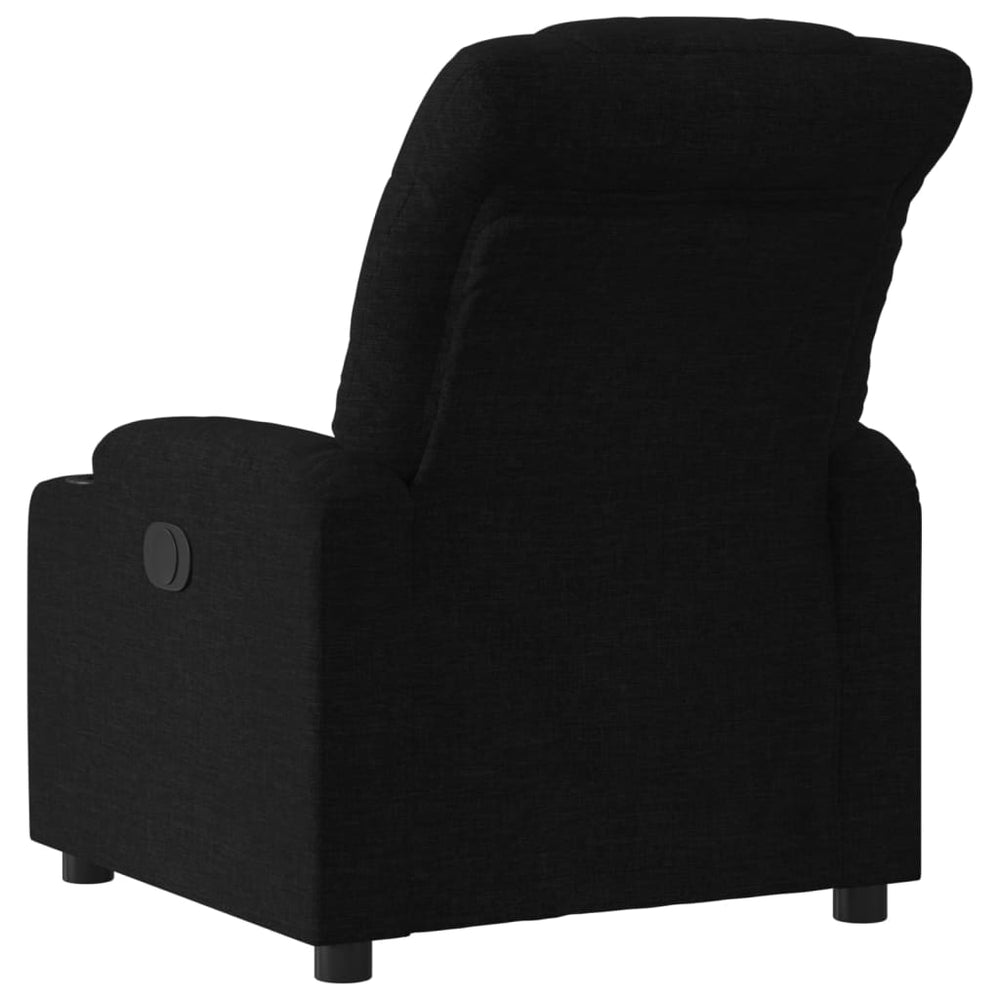 Recliner, black, fabric