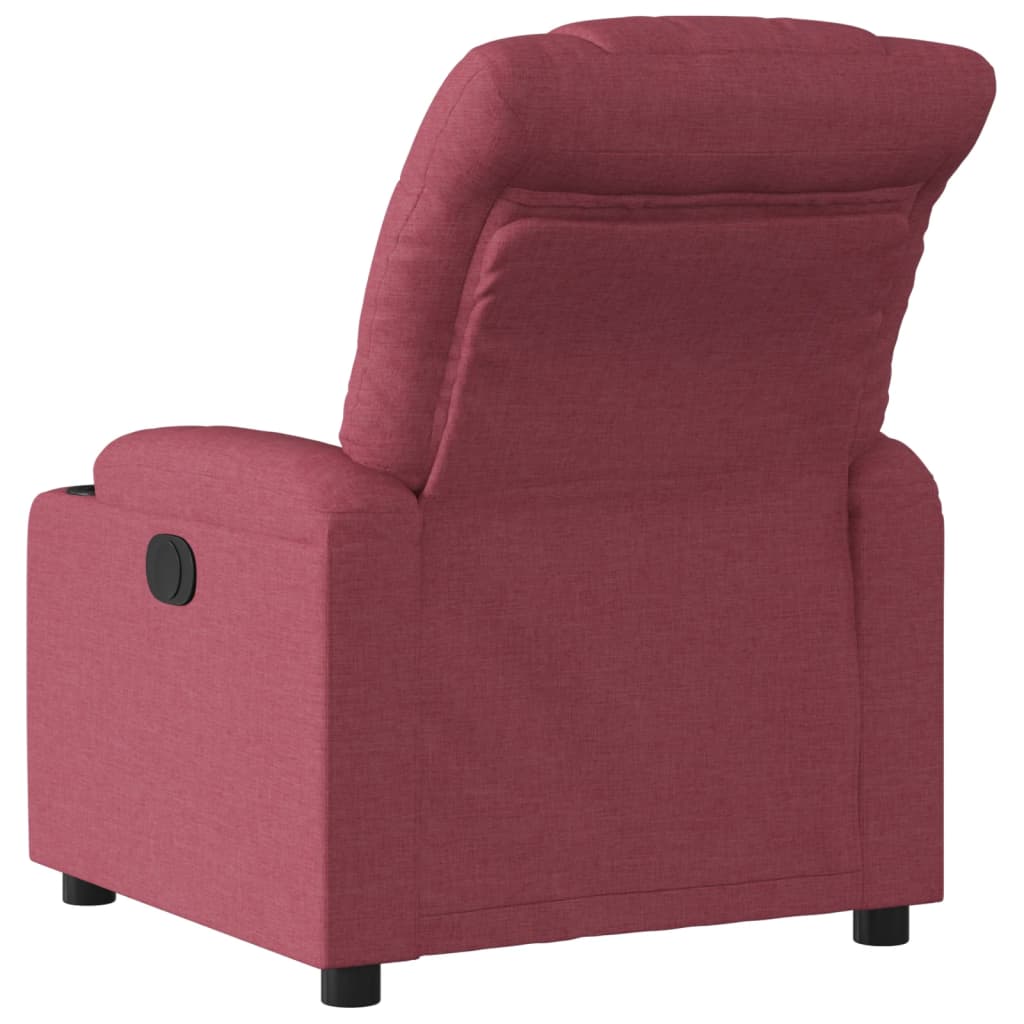 Recliner, burgundy, fabric