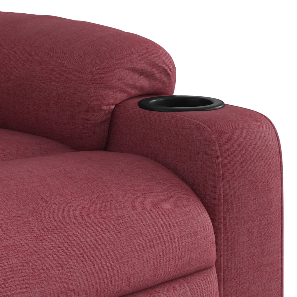 Recliner, burgundy, fabric