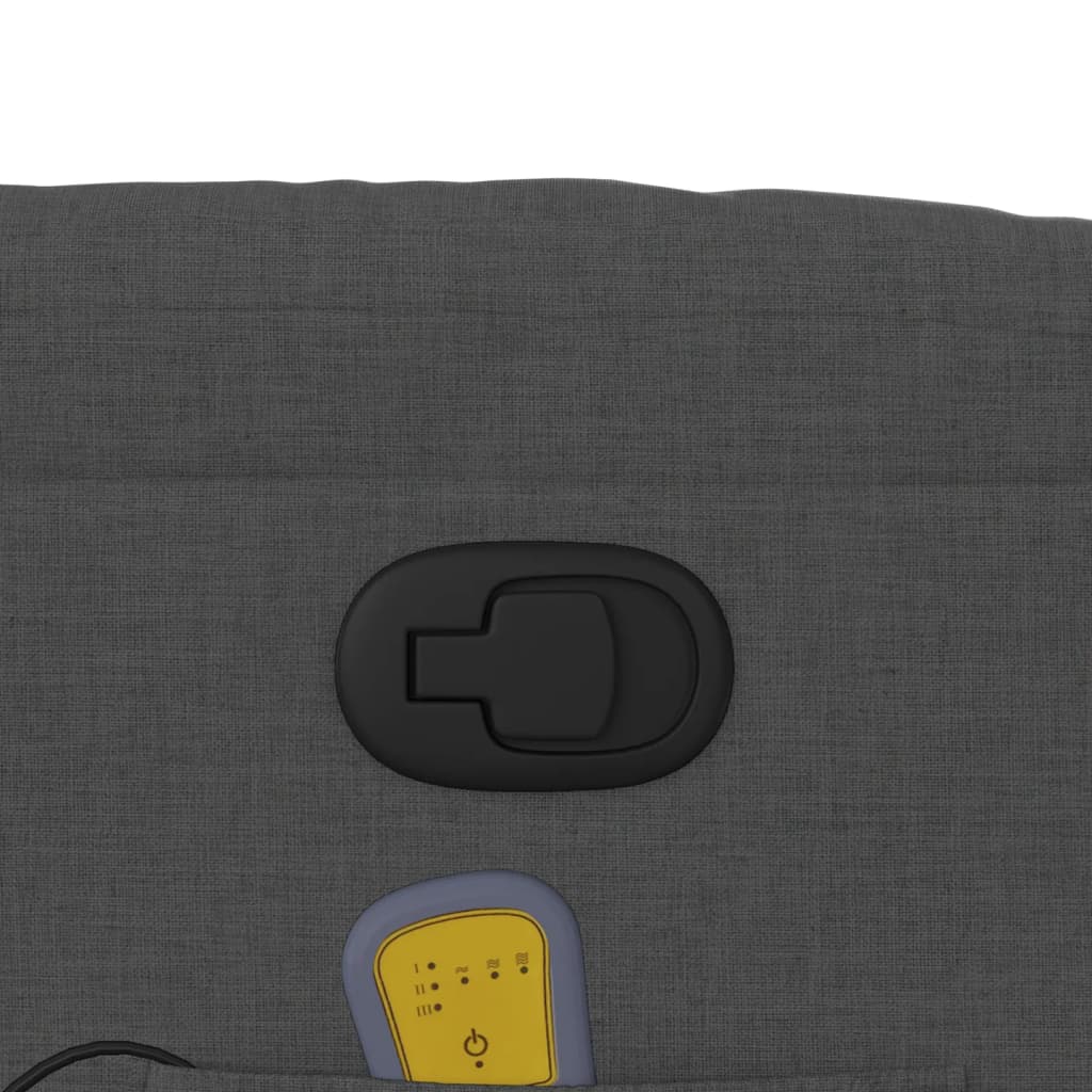 Atgāžams masāžas krēsls, tumši pelēks, audums