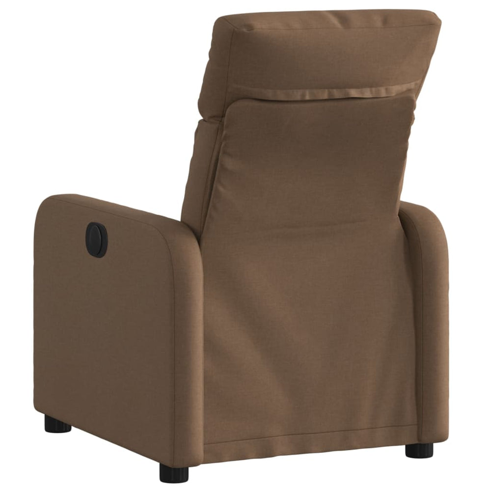 Reclining armchair, brown, fabric