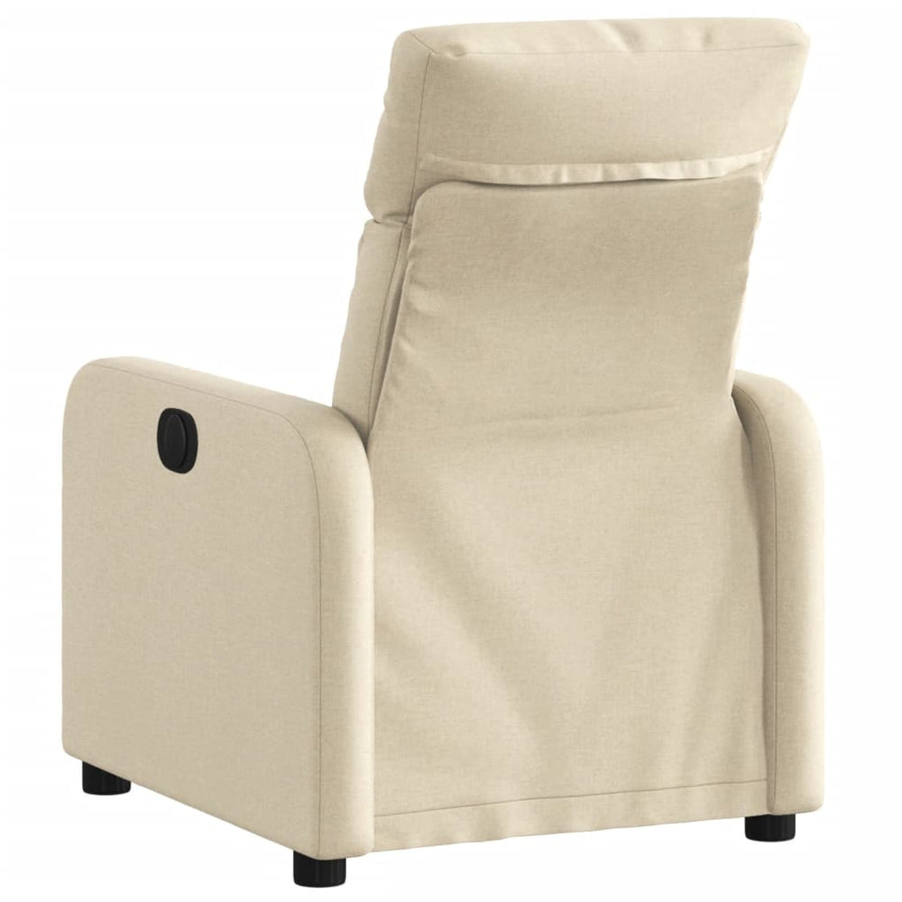 Recliner armchair, cream-colored, fabric