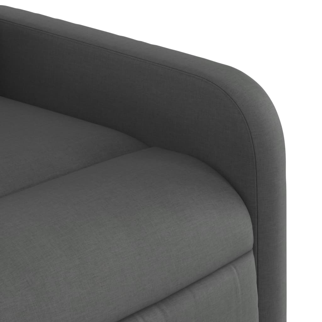 Reclining massage armchair, dark grey, fabric