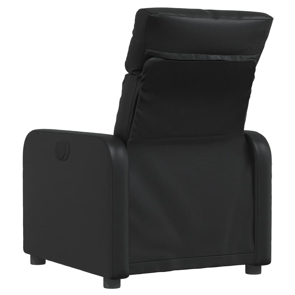 Recliner, black, faux leather