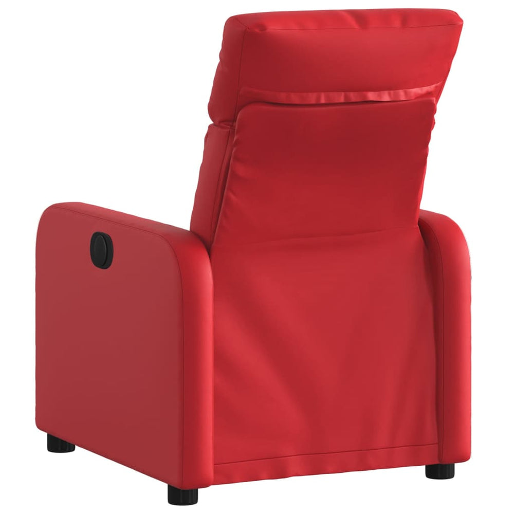 Recliner, red, faux leather