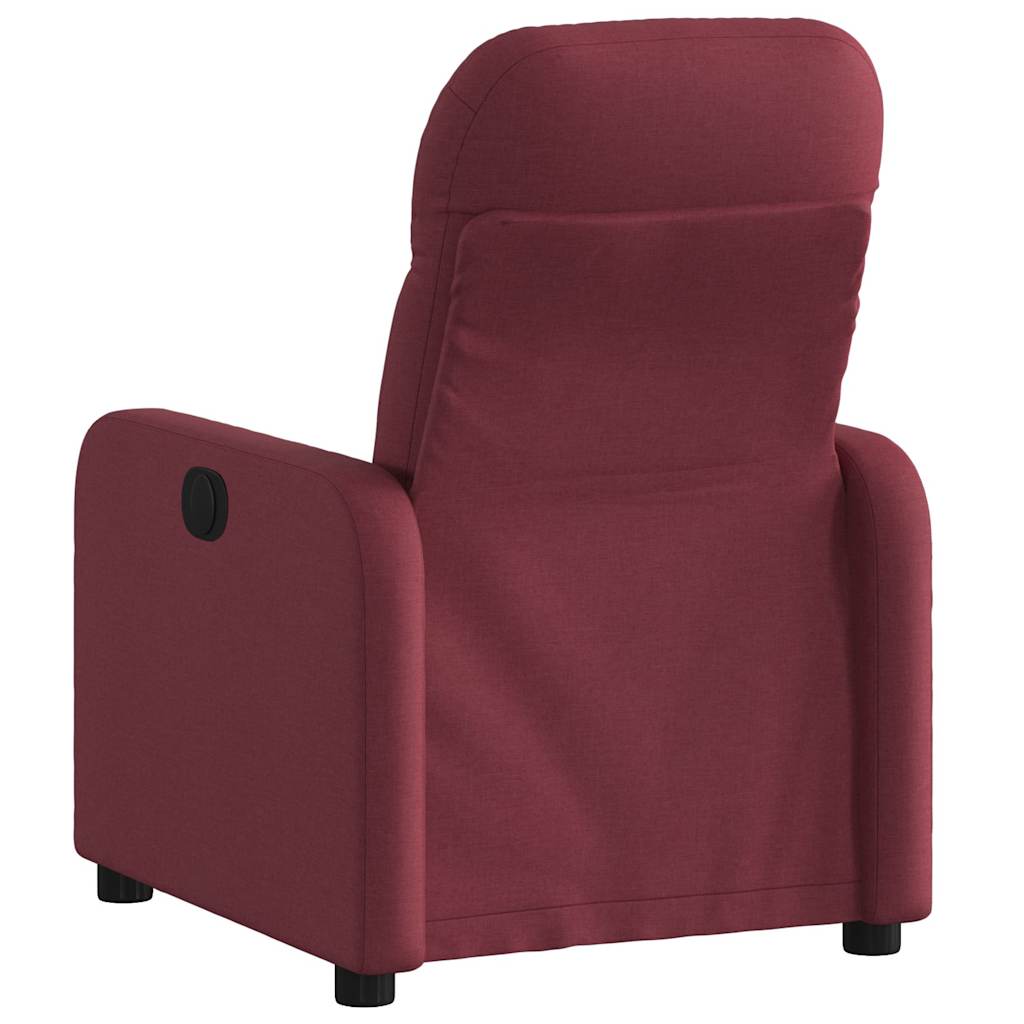 Recliner, burgundy, fabric